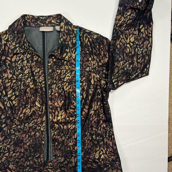 Chico’s Metallic Leopard Jacket - gold/black, size 1 (M/8) - Picture 8 of 11